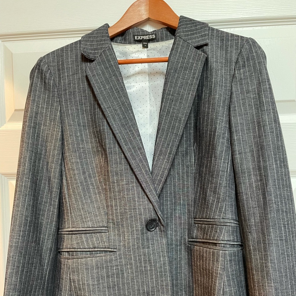 Express Gray Pinstripe Blazer
